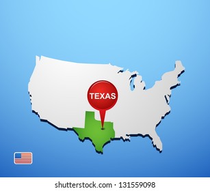 Texas on USA map