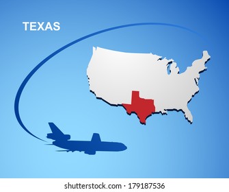 Texas on USA map