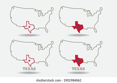 Texas on USA map design concept, vector eps
