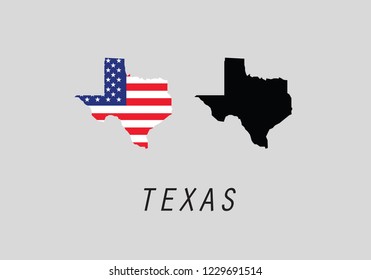 Texas outline map country shape state borders