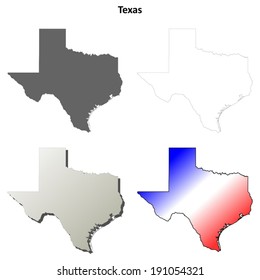 Texas Outline Map Set - Vector Version