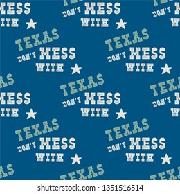 Texas pattern with silhouette texas shapes and text. Vintage hand drawn typography seamless illustration. US state patches. Silhouette retro wallpaper design. Stock vector