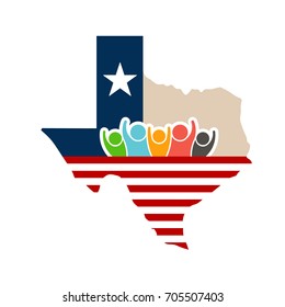 Texas People Strong Logo Illustration