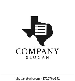 texas piano vector logo design graphic abstract