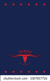 Texas Poster Template With Nickname The Lone Star State, Vector EPS 10