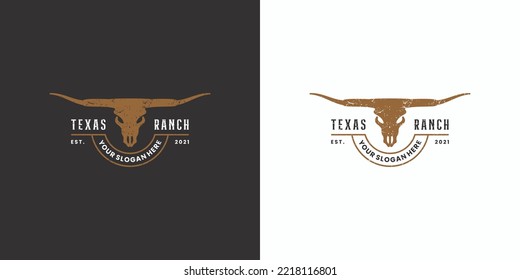 texas ranch, longhorn logo design vintage