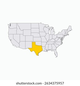 Texas Region highlighted on USA map