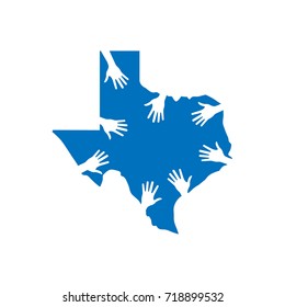 Texas Relief Hands. Vector Illustration
