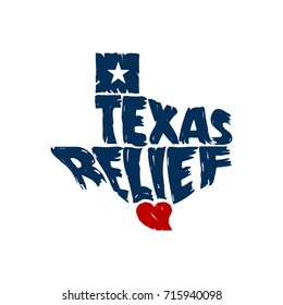 Texas Relief Map Logo Grunge Design