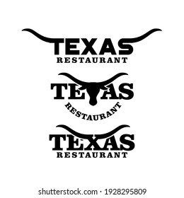 texas restaurant longhorn logo icon design