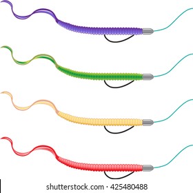 Texas Rig soft plastic fishing lure colored worms