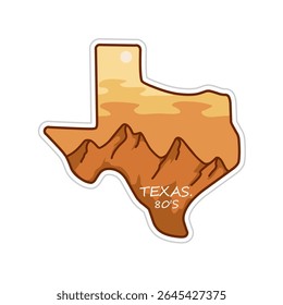 Texas Rock Mountain in Sunset Scenery Perfect for Print, Sticker, Apparel, etc