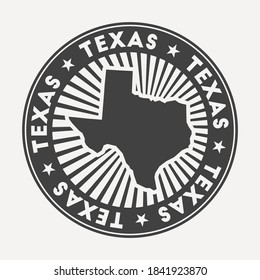 Texas Round Logo Vintage Travel Badge Stock Vector (Royalty Free ...