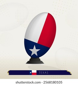 Texas Rugby Ball on Rugby Kicking Tees with Modern Design. Illustration perfect for sports, national pride, and rugby-related projects.