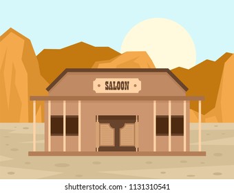 Texas saloon concept background. Flat illustration of texas saloon vector concept background for web design