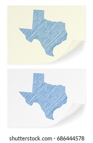 Texas scribble map on a white background.