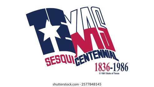 Texas Sesquicentennial Flag Vector Illustration Premium Quality