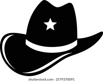 Texas Sheriff Vector Illustration with Leather Hat