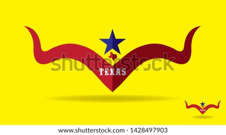 Texas sign map and star, vector eps 10.