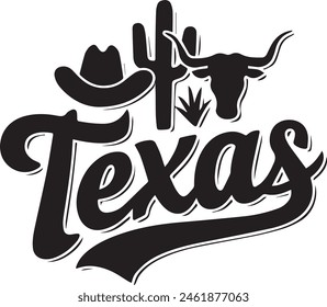 Diseño de Vector de ilustración de silueta de Texas