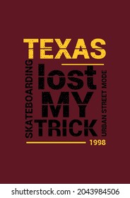 texas skateboarding,t-shirt design fashion vector