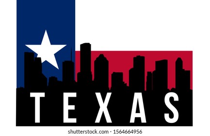 Texas Skyline Silhouette Background Vector Illustration Stock Vector ...