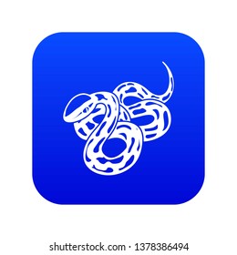 Texas snake icon blue vector isolated on white background