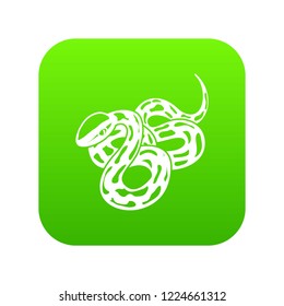 Texas snake icon green vector isolated on white background