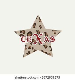 Estrella de Texas con el patrón del guepardo perfecto para la impresión, etc