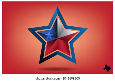 Texas star design on red background. Vector EPS 10