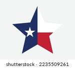 Texas Star Flag. TX USA Five Point Star Shape State Flag. Texan US Lone Star Banner Icon Symbol Vector Flat Artwork Graphic Illustration