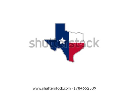 Texas star logo design . abstract texas map with flag ideas . vector illustration