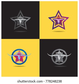 texas star with map and nickname-THE LONE STAR STATE in geometric polygonal style. Vector EPS 10.