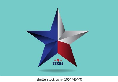 texas star with map vector eps 10.