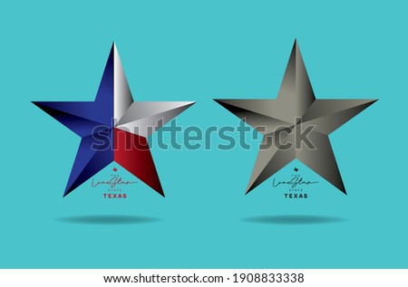 Texas Star with nickname The Lone Star State, Vector EPS
