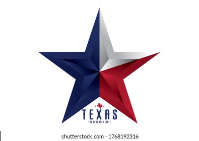 texas star with small map and nickname The Lone Star State, logo design concept, vector eps 10.
