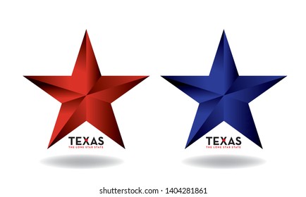 Texas Star with State nickname The Lone Star State, and map, Vector EPS 10