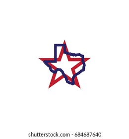 Texas star symbols and map vector illustration