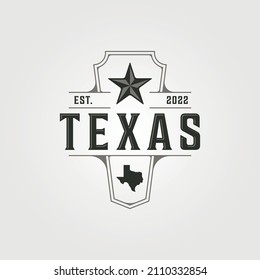 texas stars and map logo vintage symbol illustration design