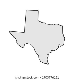 Texas state borders, United States of America. Texas border map. Political borders of the USA Texas state.