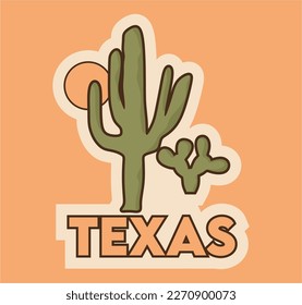 texas state with cactus silhouette