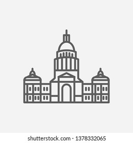 Texas state capitol icon line symbol. Isolated vector illustration of  icon sign concept for your web site mobile app logo UI design.