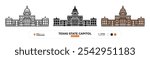 Texas State Capitol Line Icon. Austin, Us
Color Symbol, Silhouette, Editable Stroke.
