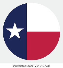 Ilustração do vetor digital do ícone da bandeira do círculo do estado do Texas