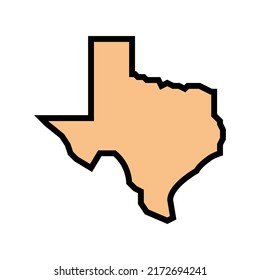 texas state color icon vector. texas state sign. isolated symbol illustration