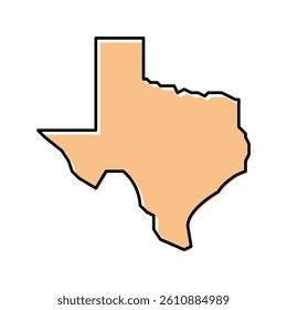 texas state color icon vector. texas state sign. isolated symbol illustration