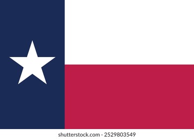 Bandera del Estado de Texas. Bandera azul, blanca y roja de Texas con una estrella. Símbolo nacional del estado americano de Texas, EE.UU.