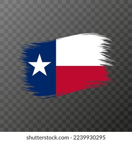 Texas state flag in brush style on transparent background. Vector illustration.