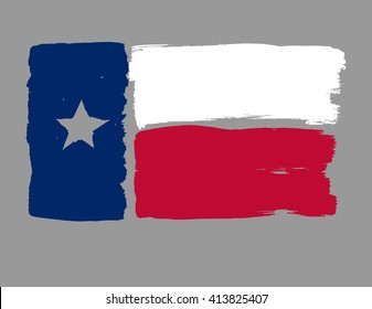 Texas State Flag with colored hand drawn lines in Vector Format