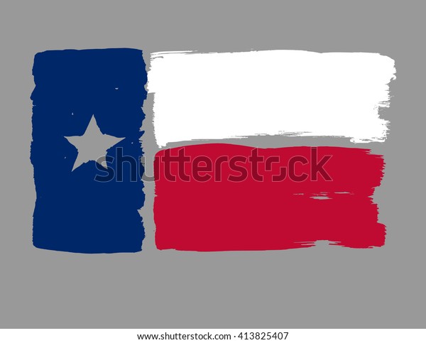 Texas State Flag Colored Hand Drawn Stock Vector (Royalty Free) 413825407